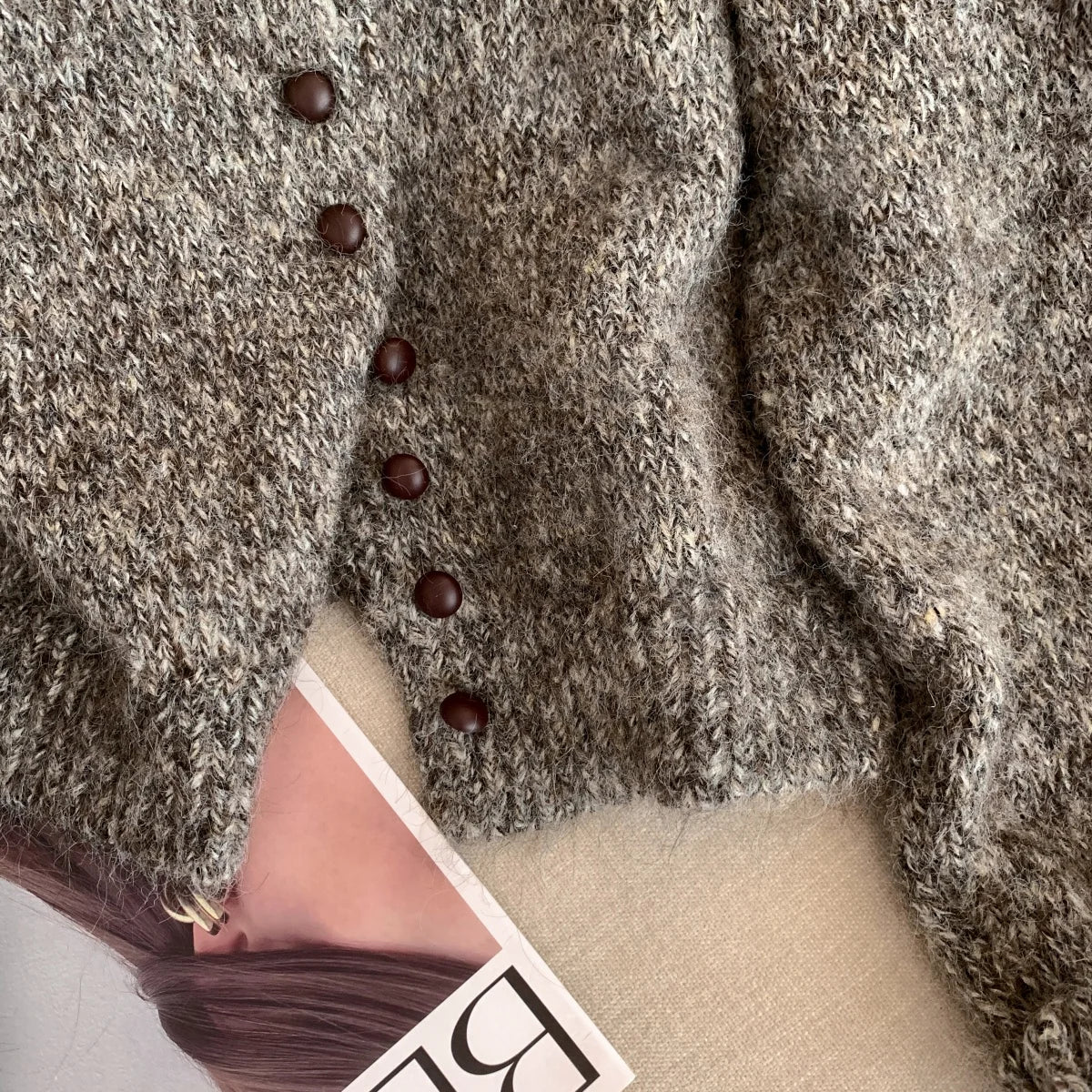 Women's Turtleneck Button-Front Cardigan