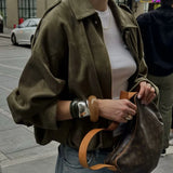 Chic Suede Bomber Jacket