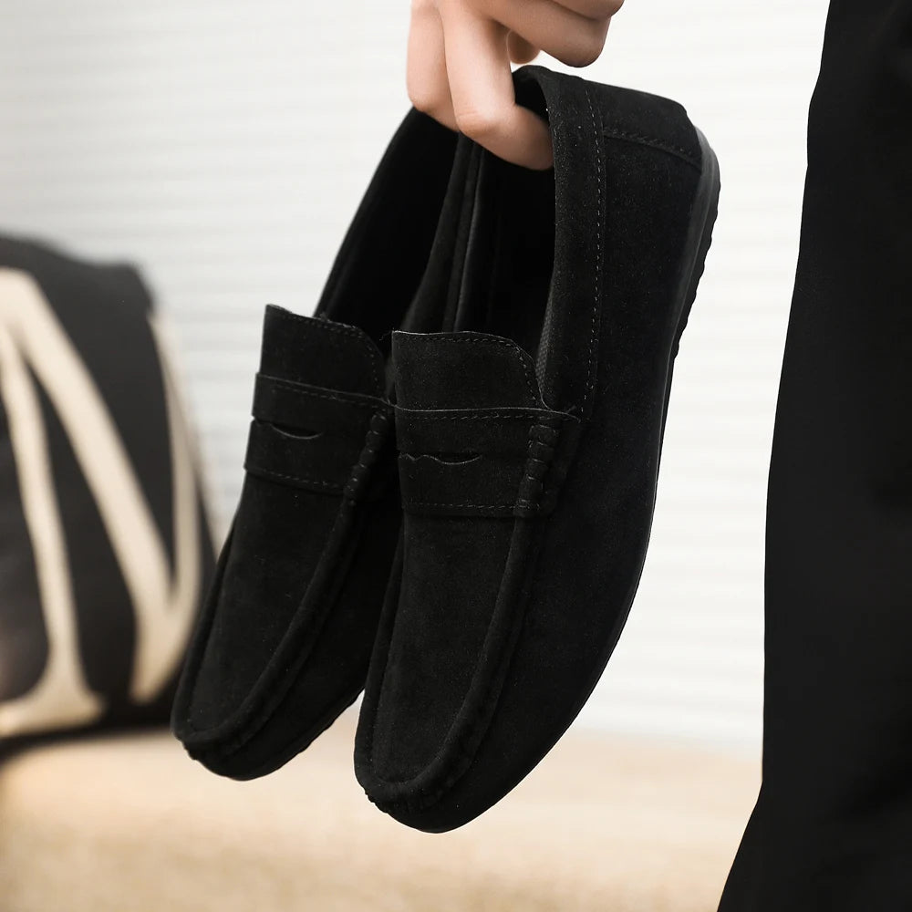 2026 Casual Men's Shoes Versatile Comfortable Work Shoes Driving Loafers Black, Grey, Khaki Three-Colour