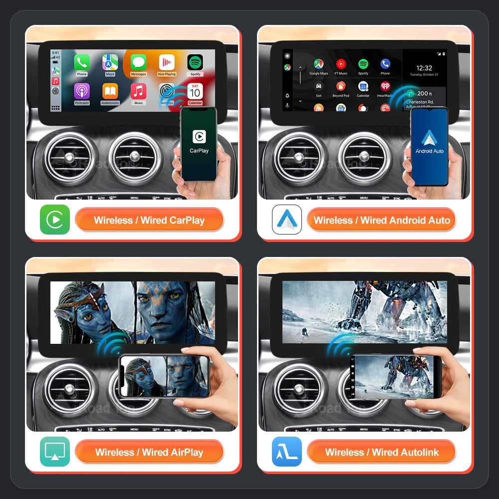 Mercedes-Benz NTG5.0 Wireless CarPlay & Android Auto Screen