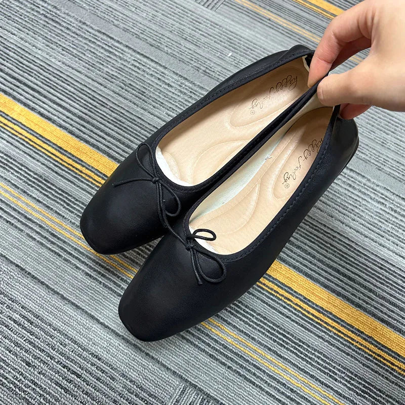Luxury Butterfly-Knot Footwear Flats With Shoes For Women Female Soft Fashion Shallow Ladies Ballet Flats Slip On Shoes
