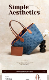 CHCH Women's Tote Bag New Simple Double sided Available Mother and Child Large Capacity Casual Handbag Shopping Bag