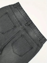 Men's Black Star Patch Relaxed-Fit Jeans