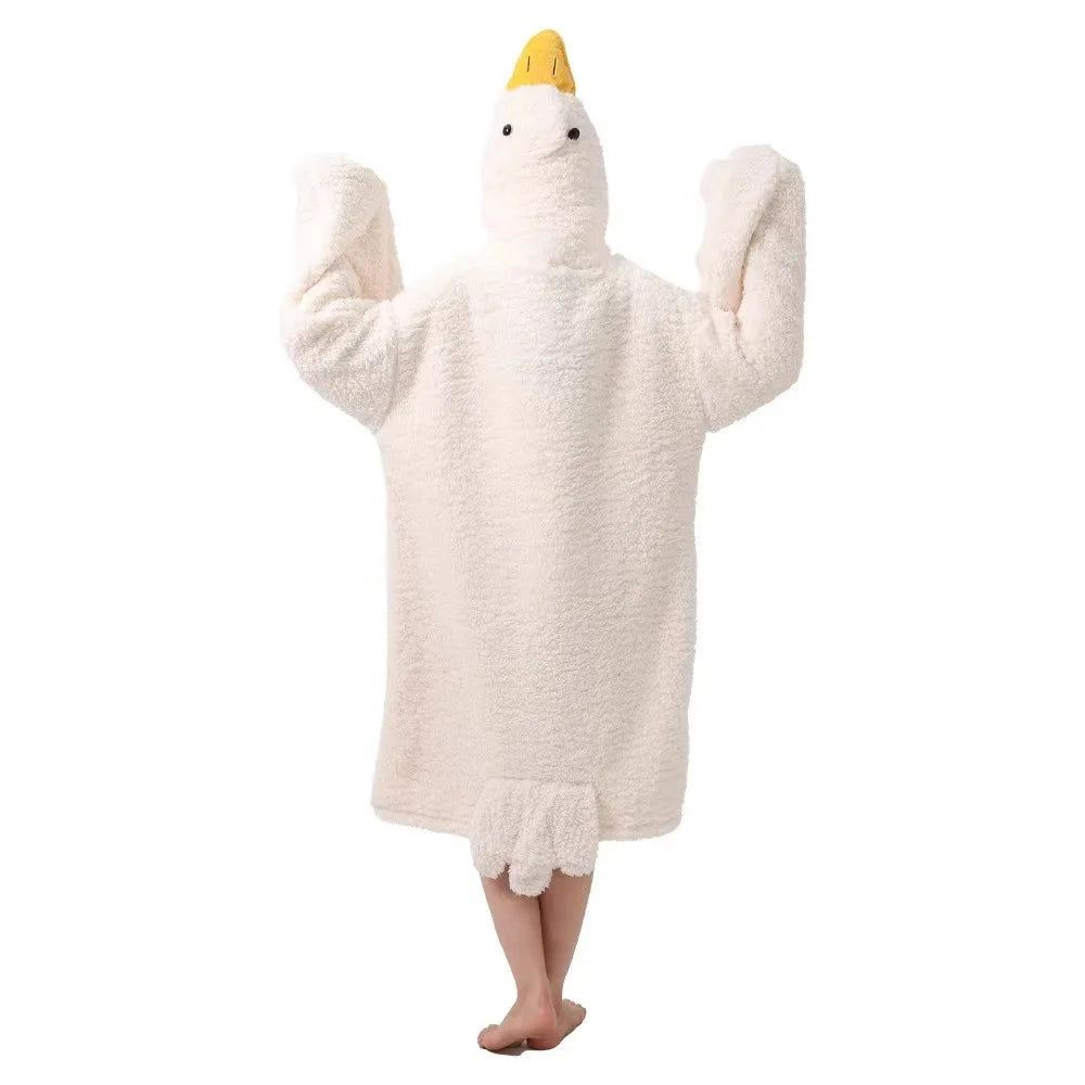 Funny Goose Hooded Fleece Robe