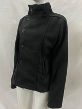 2026 Women's Minimalist Retro Stand up Collar Thick Coat, Asymmetrical Button Decoration, Slim Fit Long Sleeved Top, Winter