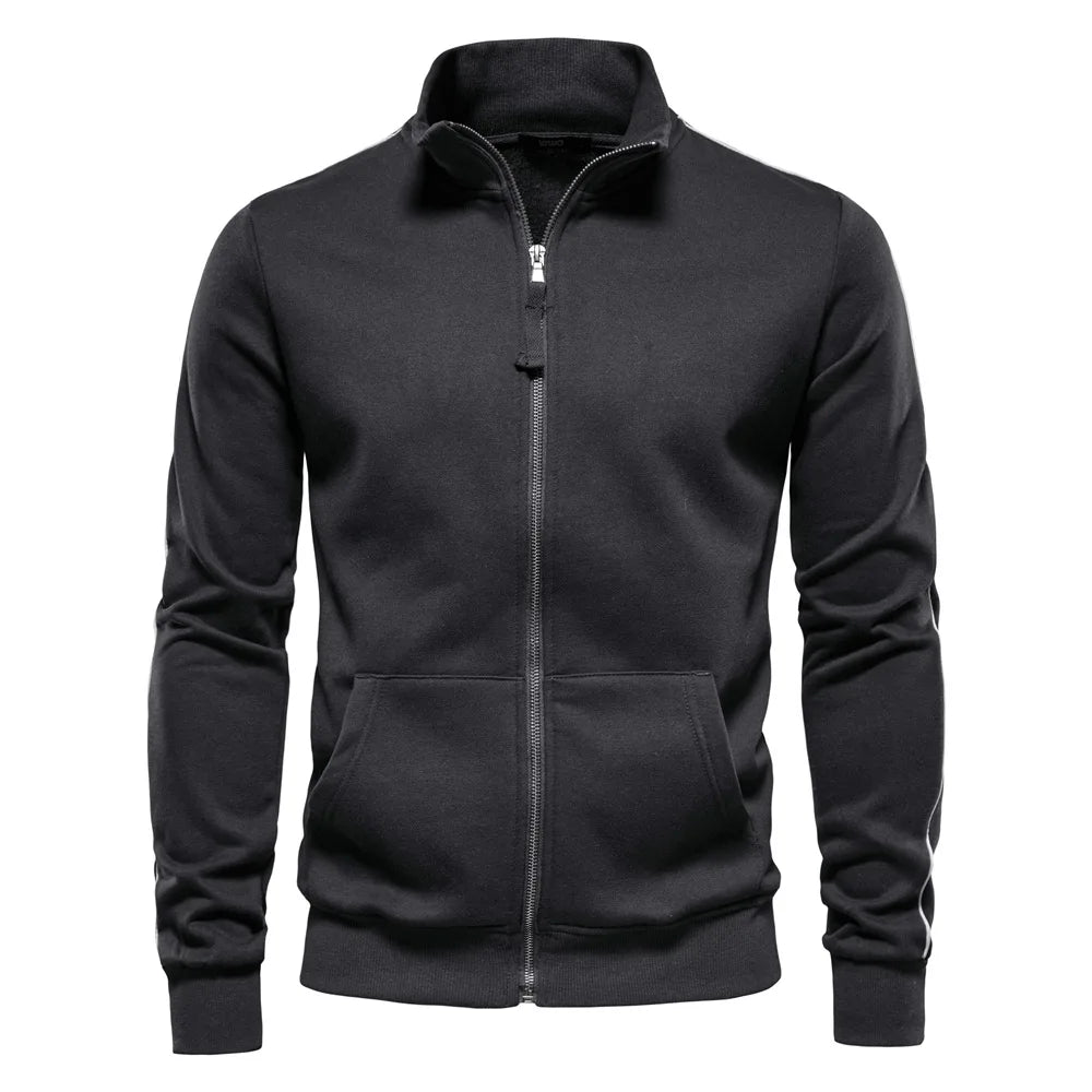 Men's Stand Collar Zip-Up Jacket