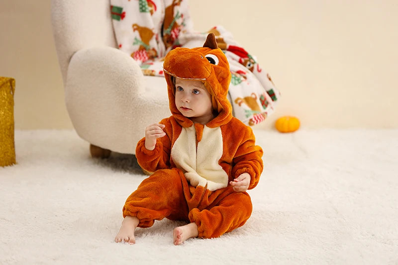 Plush Hooded Baby Winter Romper