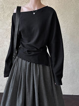 Women's Pleated Relaxed-Fit Sweatshirt