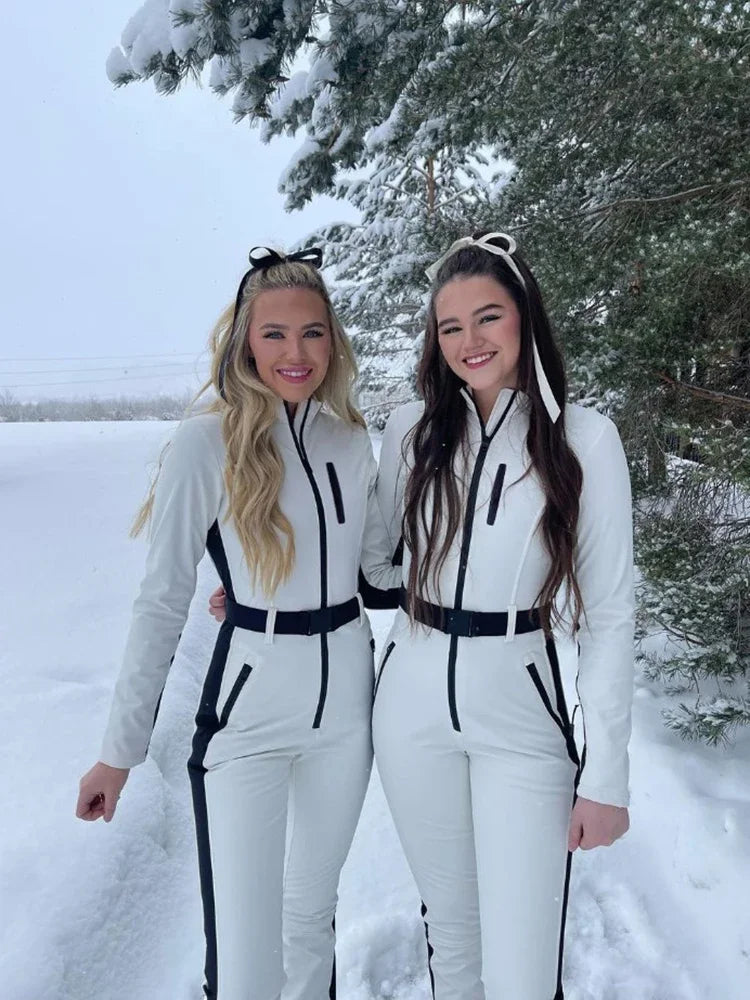 Waterproof Patchwork Ski Jumpsuit - Windproof Winter Overall