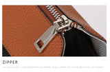 New canvas paired with cowhide women's shoulder crossbody bag, fashionable plaid pattern bucket bag