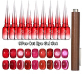AS 9pcs Cat Eye Magnetic Moonlight Gel Nail Polish Set 15ml Sparkle White Silver Water Light Red UV Gel Nail Art Manicure Vernis