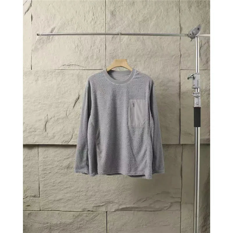 Outdoor Hiking and Cycling Casual Trend Loose and Smooth Fine Wool Soft and Comfortable Warm Base Layer T-shirt for Sports