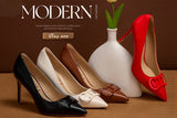 CHCH Women's High Heels 2025 Spring New Hollow Business Women's Shoes 7cm Red Evening Shoes