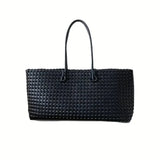 Light Luxury Woven Tote: Large Capacity Women’s Work & Travel Bag