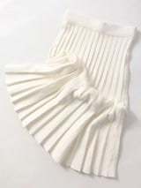 Elegant Knit Pleated Mini Skirt for Women