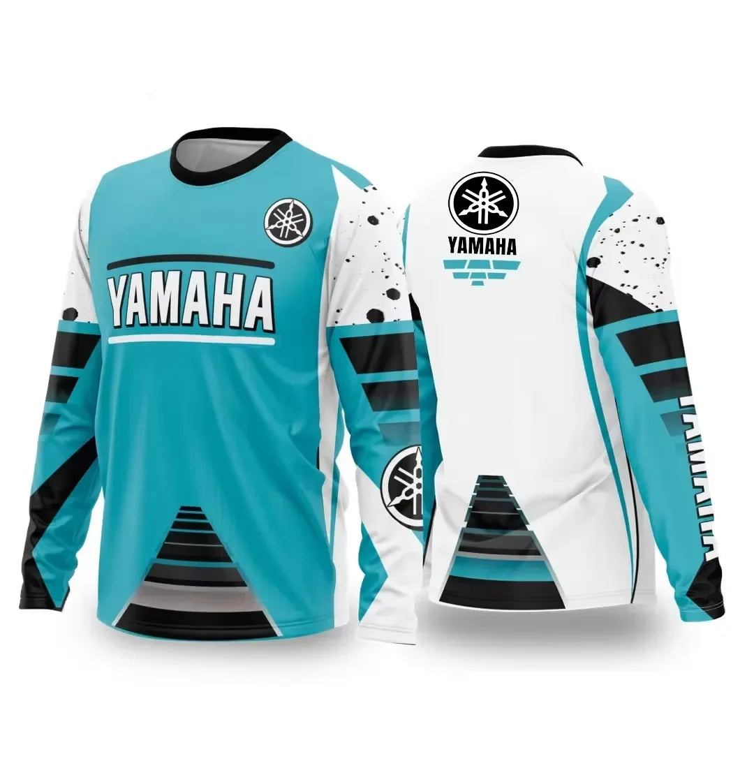New YAMAHA Men Women Motorcycle Riding Suit Loose Breathable Quick Drying Off-Road Racing Suit Long Sleeved Sports T-Shirt