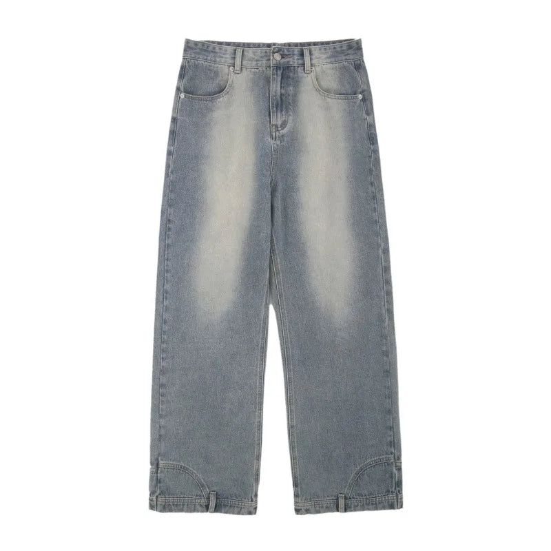 Retro Wide-Leg Baggy Denim Jeans – Unisex Straight Fit