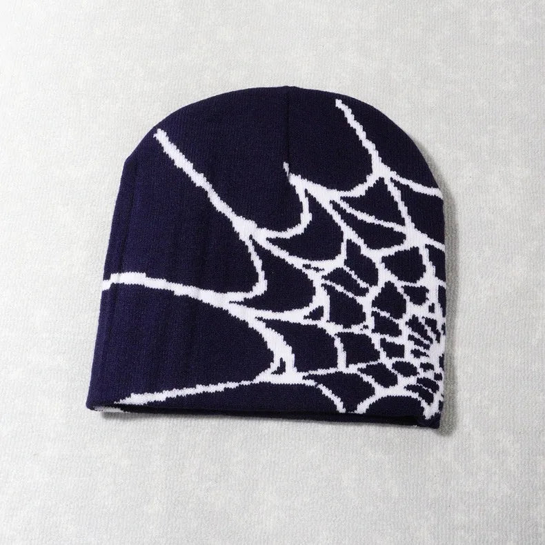Spider Embroidered Knit Beanie – Y2K Winter Hat