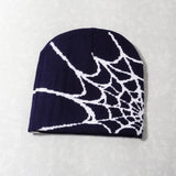 Spider Embroidered Knit Beanie – Y2K Winter Hat