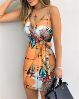 V-Neck Bodycon Mini Dress