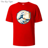 Unisex Color Painting Cotton Crew Neck T-Shirt