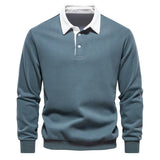 Men's Relaxed Polo Collar Sweater – Autumn Long Sleeve