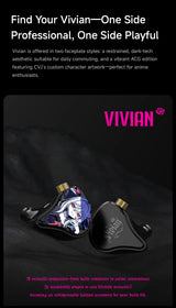 CVJ Vivian In-Ear Earphones 10mm Dynamic Driver HiFi IEM with Mic Cable for Music And Gaming