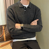 Men's Knit Polo Sweater – Long Sleeve Pullover