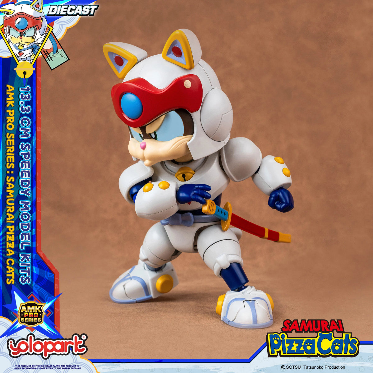 YOLOPARK 13.3cm Samurai Pizza Cats AMK PRO Series Speedy Model Kit TOY Gift For girl boy