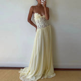 Lace Patchwork Ankle-Length Dress for Women