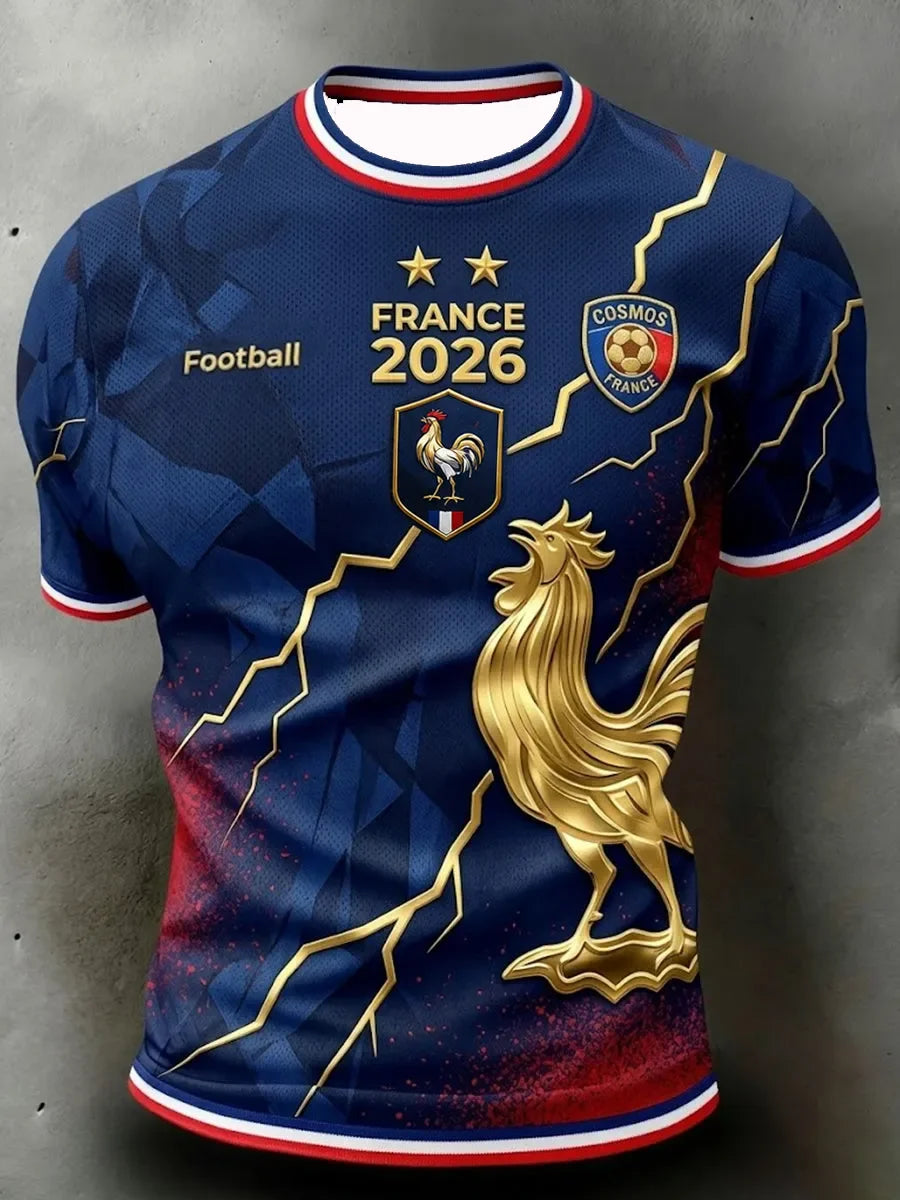 2026 Edition French Fans Football Training T-Shirt - 3D Digital Printing - Comfortable and Breathable - Family Clothing