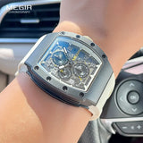 Men's Sport Chronograph: Stainless Steel Waterproof Quartz Watch