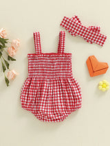 Toddler Girl Heart Print Romper & Headband Set