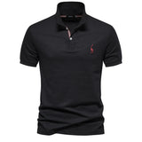 Men's Cotton Polo Shirt – Solid Colors, Relaxed Fit