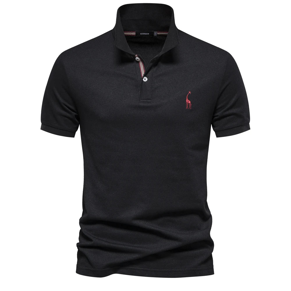 Men's Cotton Polo Shirt – Solid Colors, Relaxed Fit