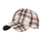 Unisex Checkered Baseball Cap with Adjustable Strap