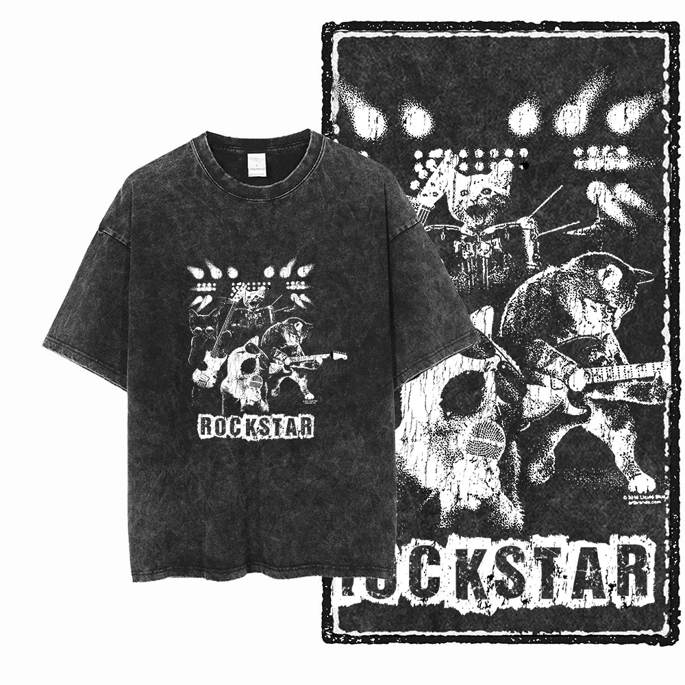 DB Cat Acid-Washed Graphic Tee