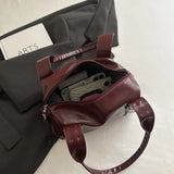 High Quality PU Leather Women's Shoulder Bag Large Capacity Y2K Underarm Bag Fashion Rivet Women Daily Boston Handbag