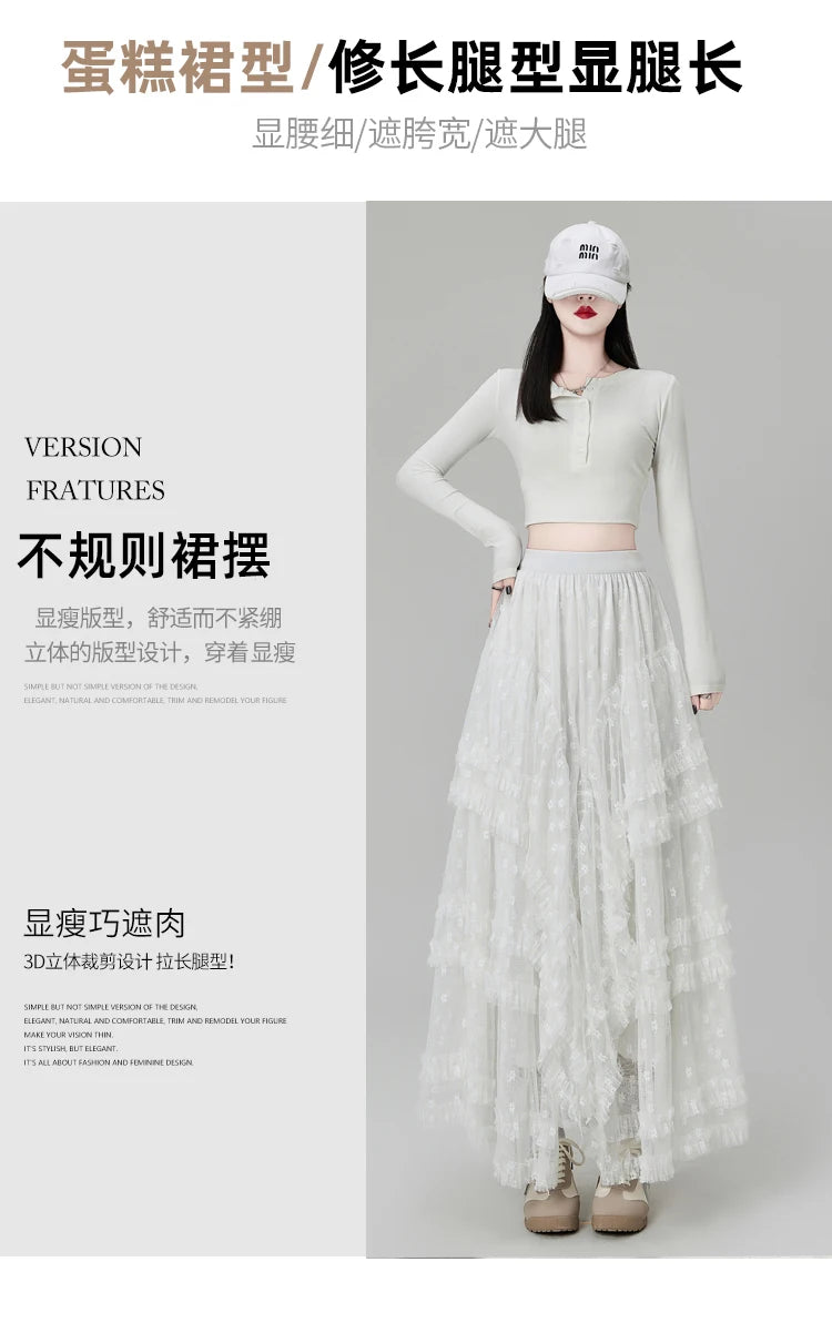 Gothic Lace Trumpet Skirt – Fairycore & Punk Streetwear