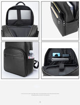 New Brand Genuine Leather Men Backpacks Fashion Real Natural Leather Student Backpack Boy Luxury Computer Laptop Bags