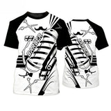 Men's Barber-Style Graphic Tee | Round Neck Short Sleeve