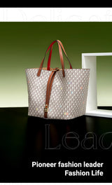 Classic Style Women's Large-capacity Handbag Letters Print Design Small Metal Accessories Exquisite Workmanship