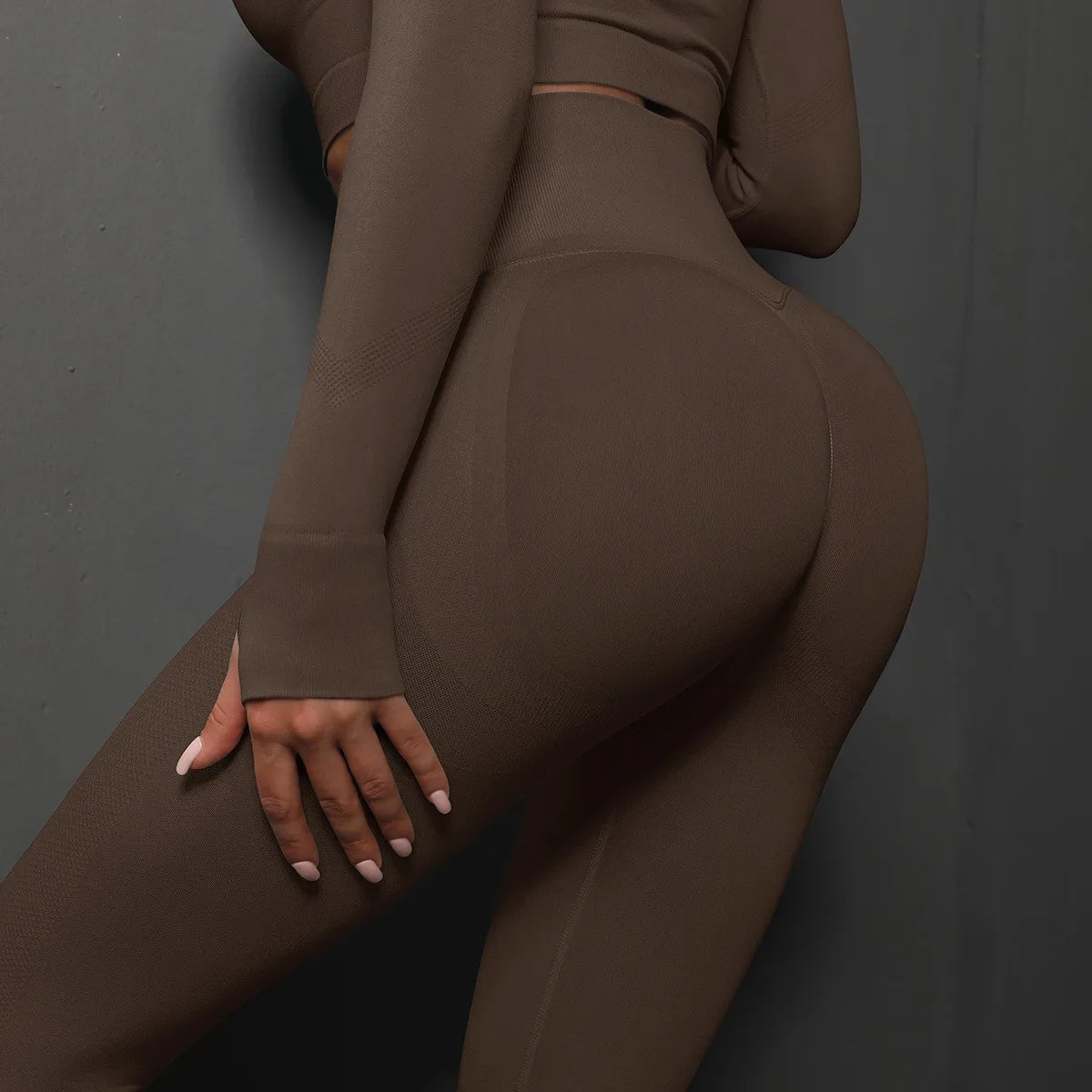 High-Waist Seamless Yoga Leggings – USA-Made Push-Up Fitness & Gym Tights