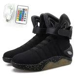 Remote Control LED Mag Shoes Fashion Light Up Sneakers  for Men Air Shoes USB Recharging Shoes Back To The Future Boots 1989