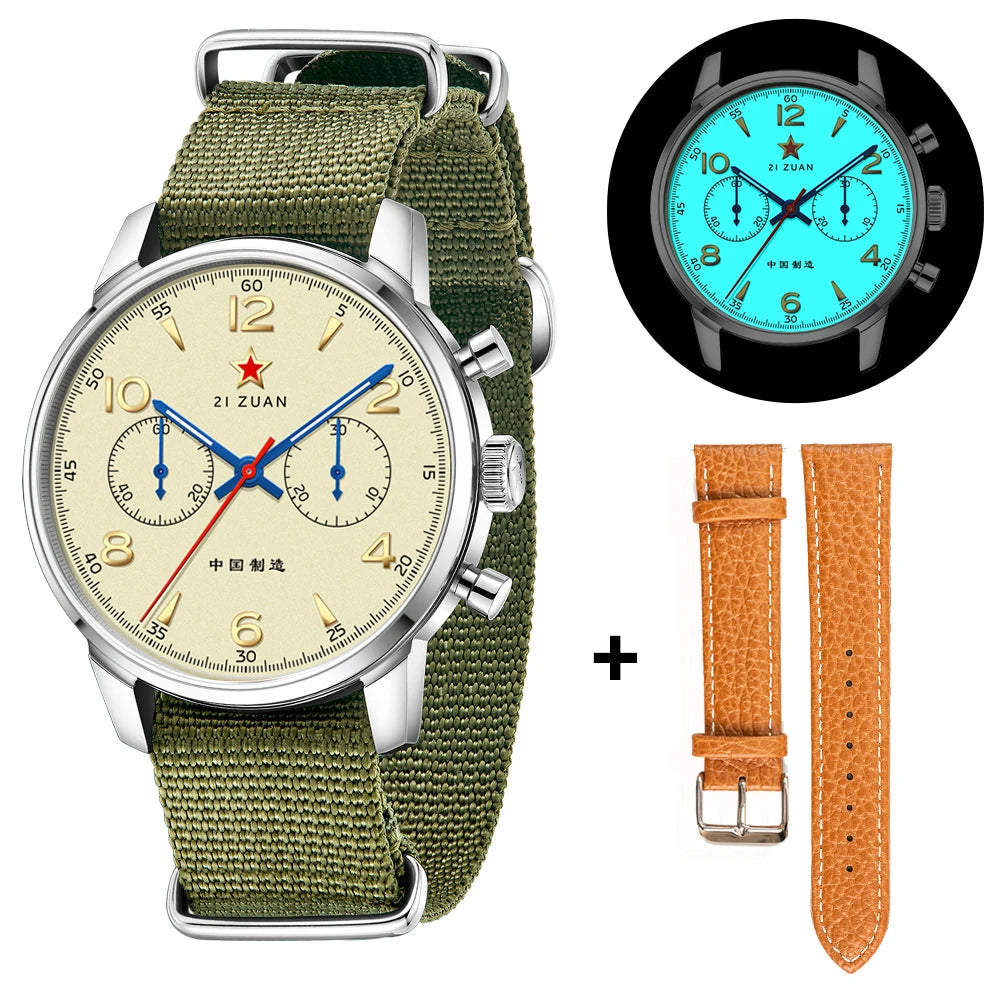 TOPHILL Classic Aviator 40mm Chronograph 1963 Mechanical Wristwatch ST1901 Watch For Men Sapphire Glass BGW9 TL025G