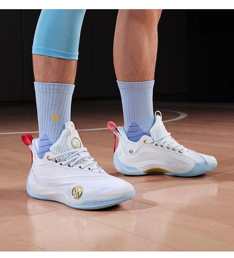 361 Degrees ZEN VI PRM Men's Basketball Sports Shoes Middle-Top Combat Wear-Resistant Non-Slip Support Sneakers Male 672431102