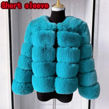Elegant Winter Faux Fox Fur Crop Jacket
