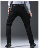 Men’s Classic Black Straight-Leg Stretch Jeans