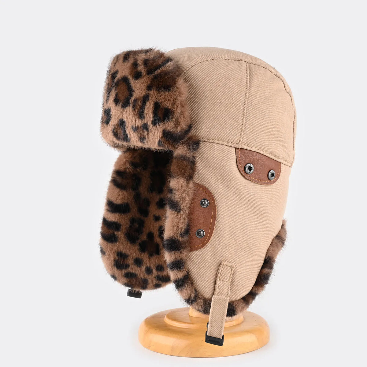 wild leopard print pilot caps Faux fur Bomber hat men ski cap winter hat thickened warm ear protect hat classic riding cap털모자