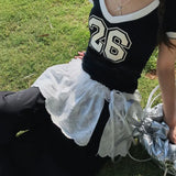 Lace-Up Ruffle Mini Skirt for Playful Layering